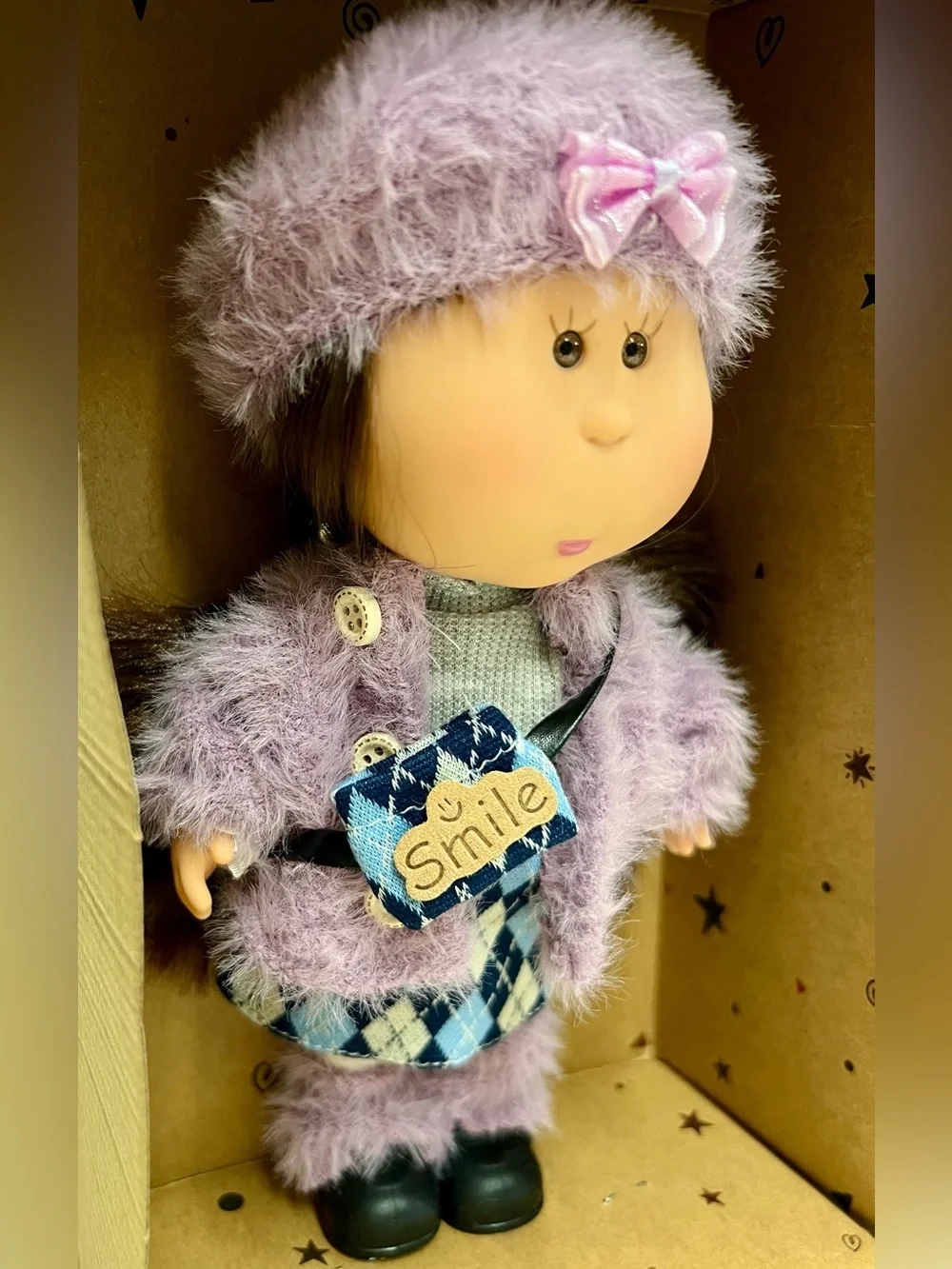 New, Mia Potato Doll 8”, 20 cm, 1/8 Scale in Lilac Outfit